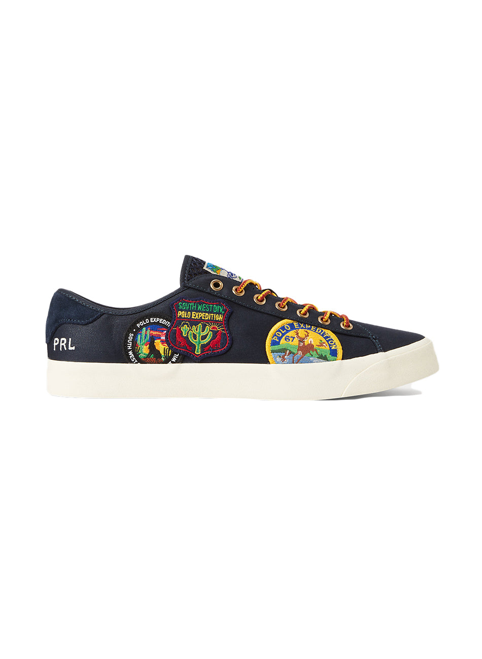Nelson Logo-Patch Twill Sneakers - Navy