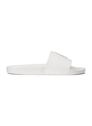 Polo Bear Slides - White