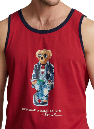 Polo Bear Jersey Tank Top - Red
