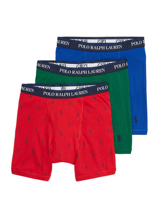 (NCBBP3-FHA3) 3 Pack Classic Fit Boxer Briefs - RL 2000 Red/Green/Royal