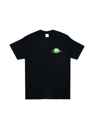 Smoking Alien Pocket T-Shirt - Black
