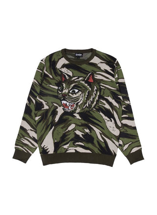 Tiger Nerm Knit Sweater - Green Camo