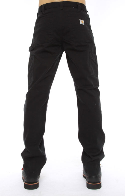 (B324) Washed Twill Dungarees - Black