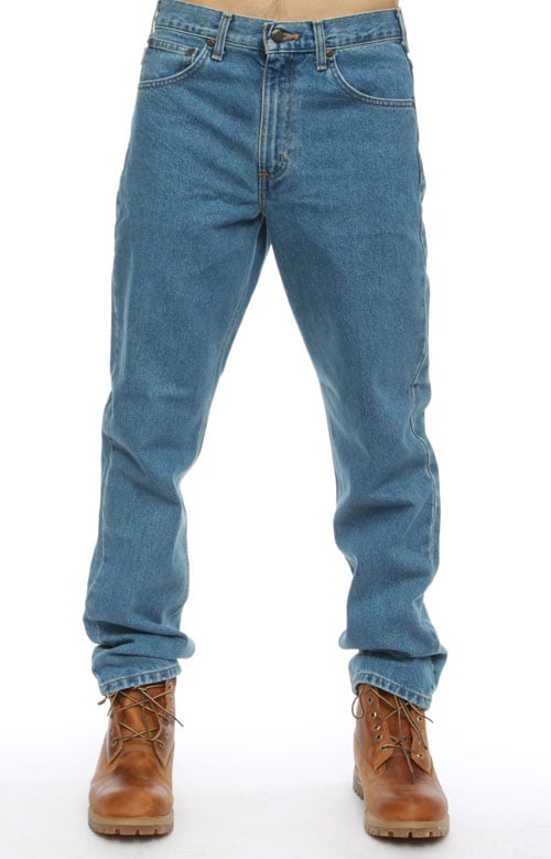 (B18) Straight/Traditional Fit Tapered Leg Jeans - Stonewash