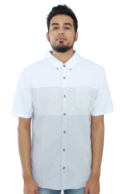 Hemlock Button-Up Shirt - White/Pebble