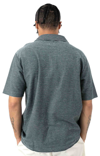 Patterned Stripe Button-Up Shirt