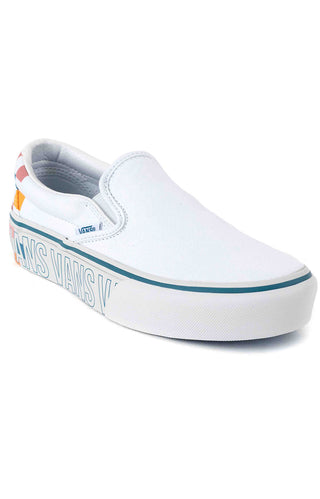 (JEZAHP) Classic Slip-On Platform Shoe - True White/Multi