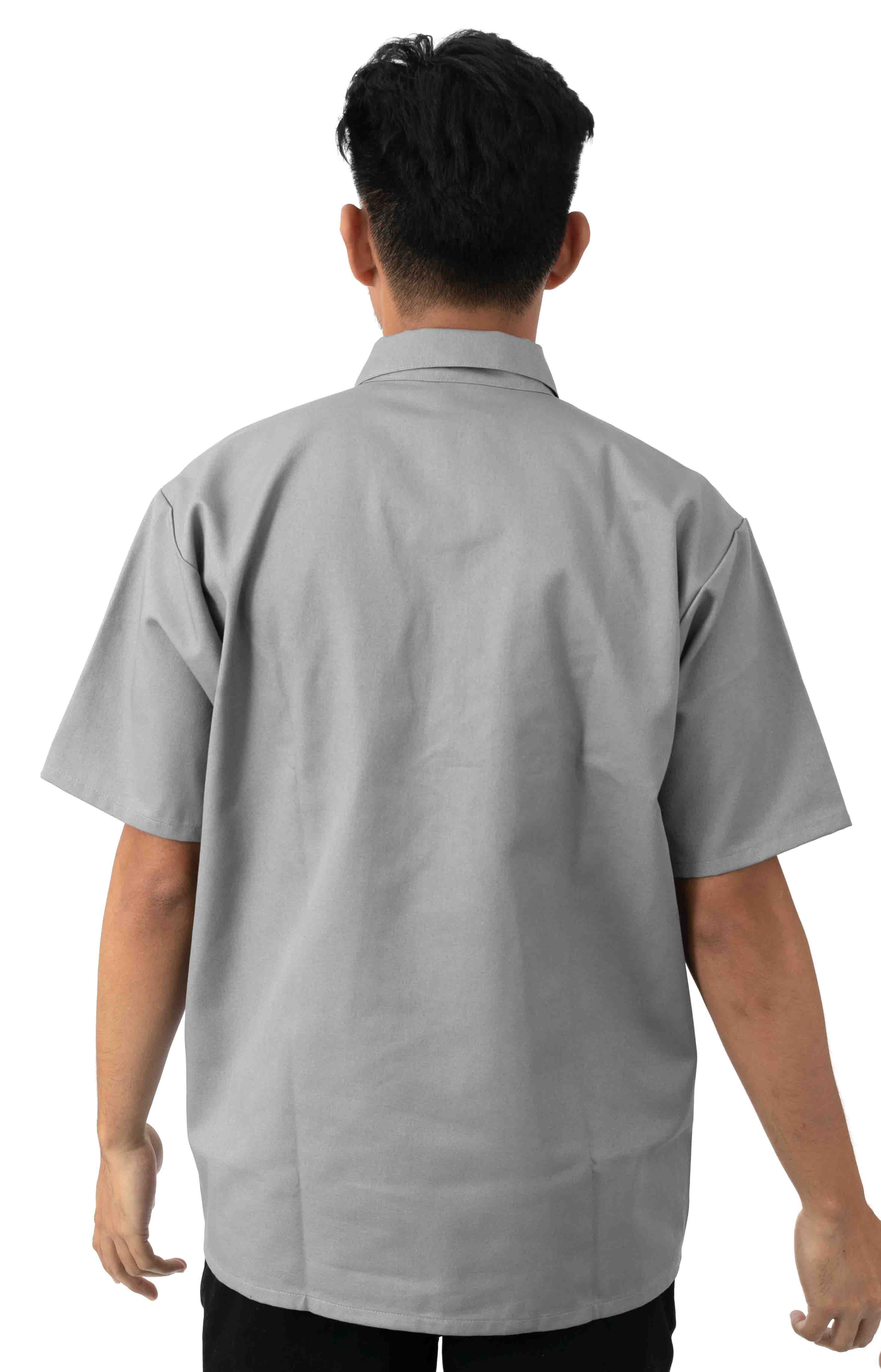 Short Sleeve Solid 1/2 Zip Shirt - Light Grey