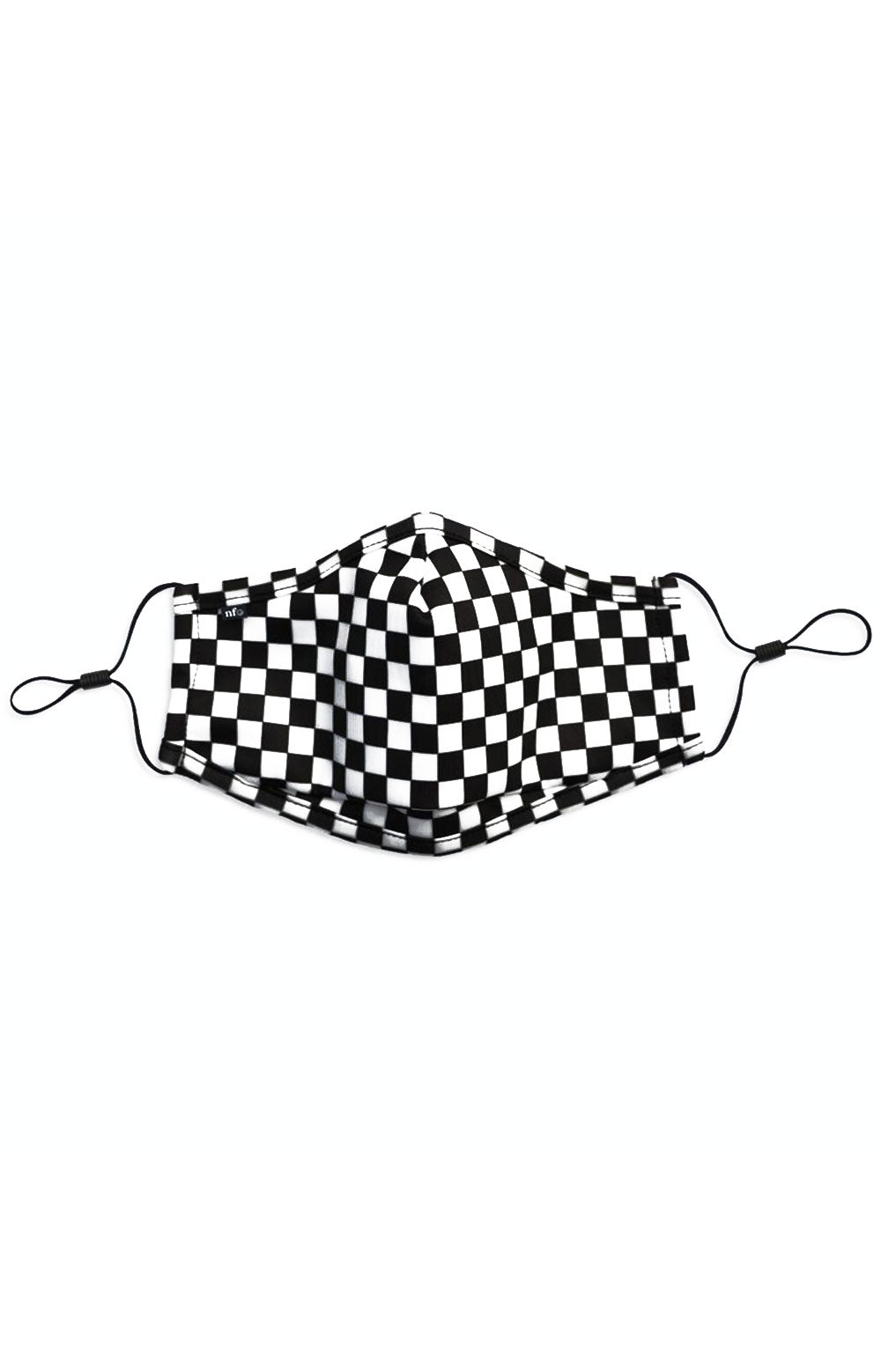 Adult Anti Bacterial Knit Face Mask - Black Checkerboard