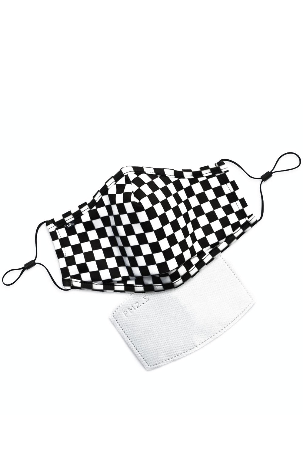 Adult Anti Bacterial Knit Face Mask - Black Checkerboard