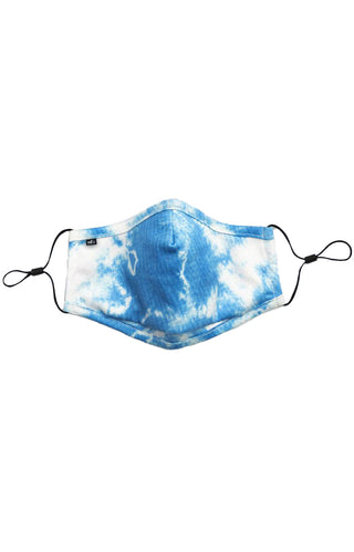 Adult Anti Bacterial Knit Face Mask - Blue Tie-Dye Print