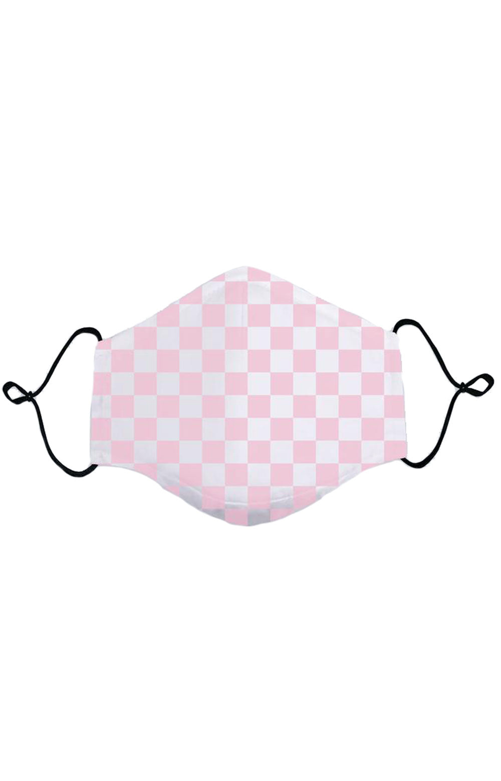 Adult Anti Bacterial Knit Face Mask - Pink Checkerboard