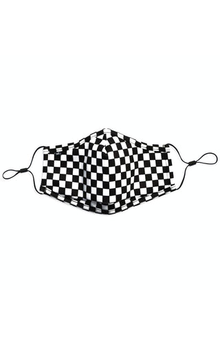 Kids Anti Bacterial Knit Face Mask - Black Checkerboard