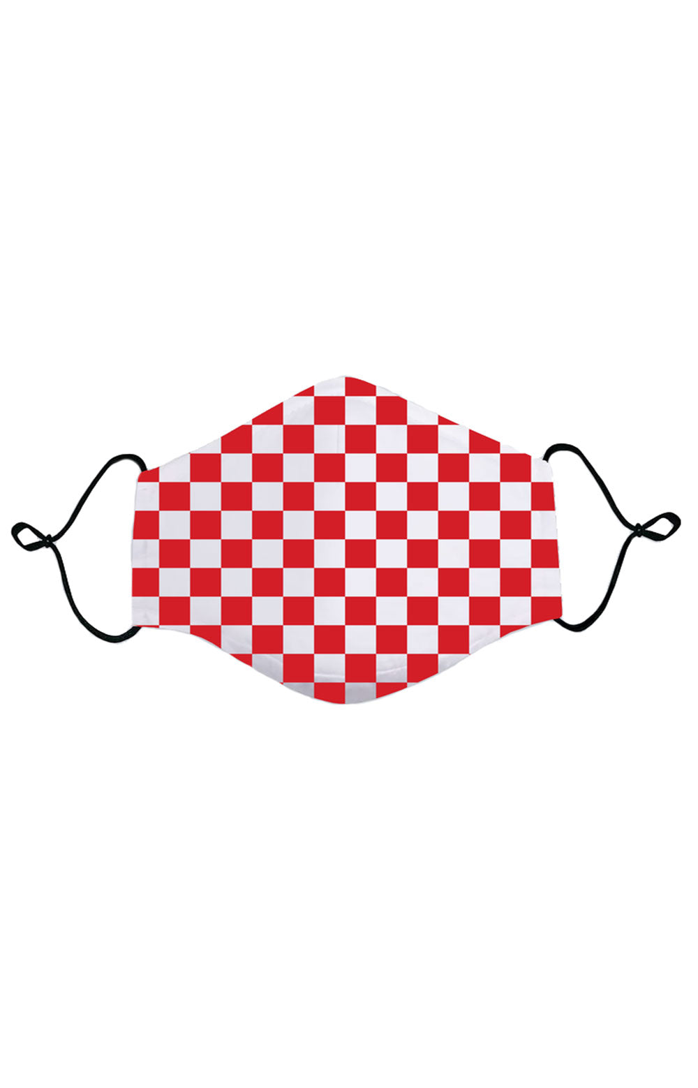 Kids Anti Bacterial Knit Face Mask - Red Checkerboard