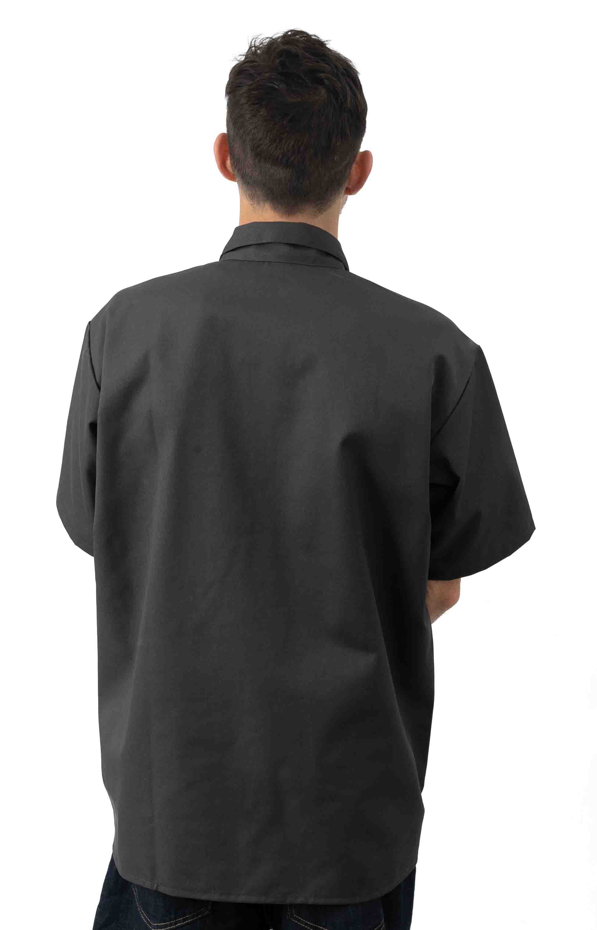 Short Sleeve Solid 1/2 Zip Shirt - Charcoal