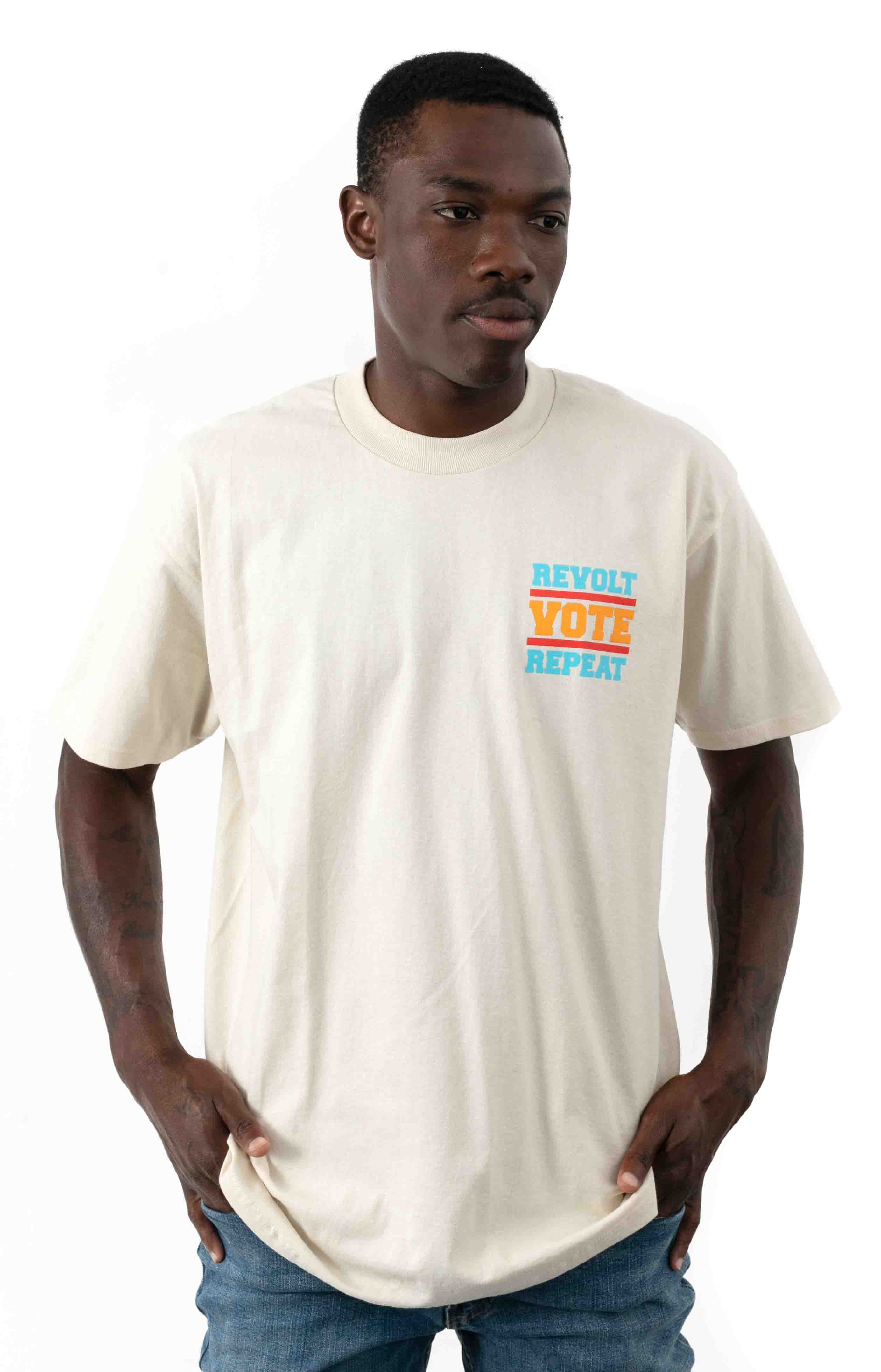 Revolt Vote Repeat T-Shirt - Cream