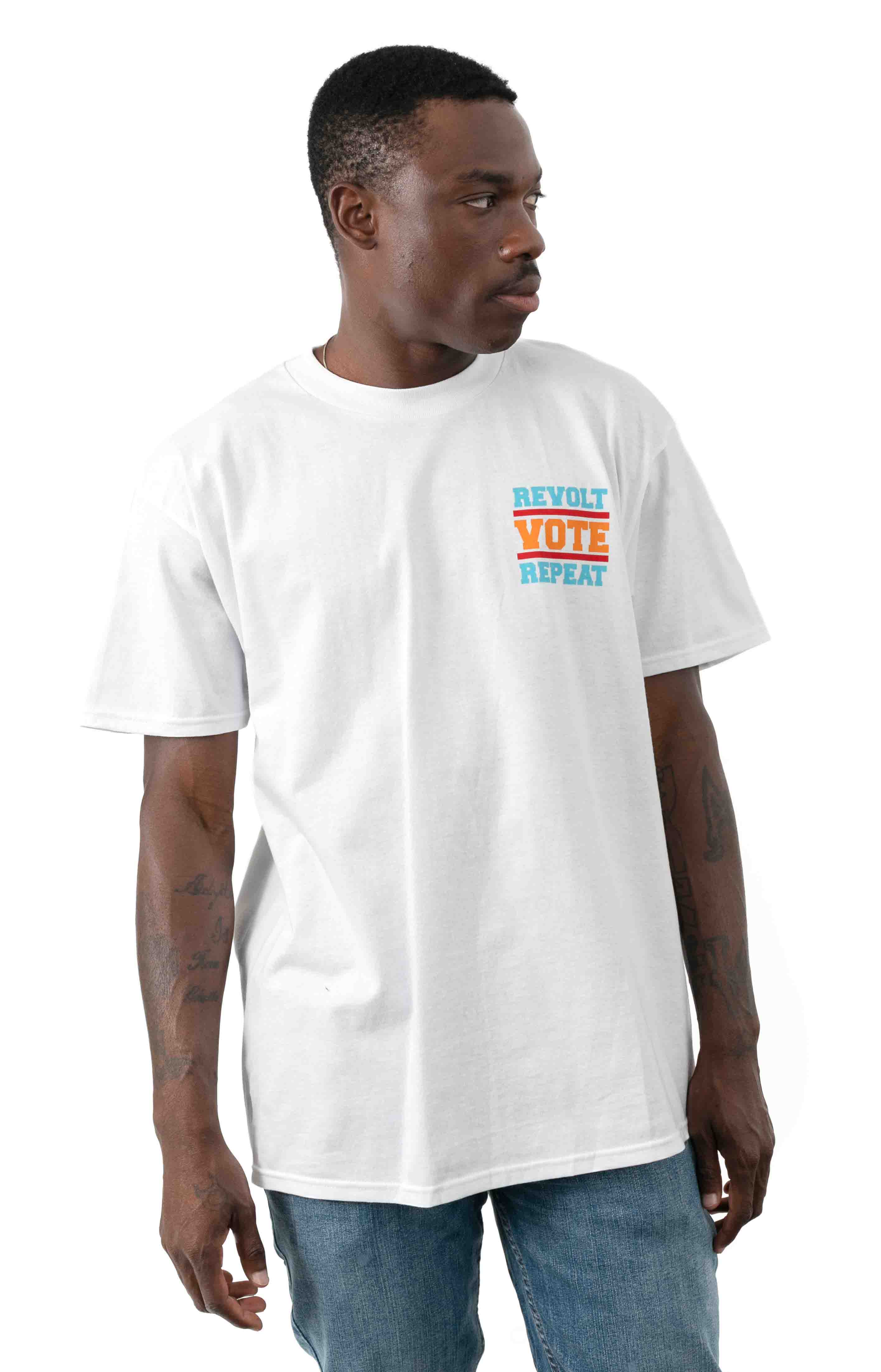 Revolt Vote Repeat T-Shirt - White