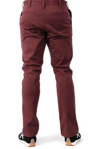 Week-End Stretch Straight Fit Pants - Oxblood Red