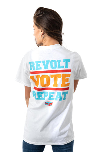 Revolt Vote Repeat T-Shirt - White