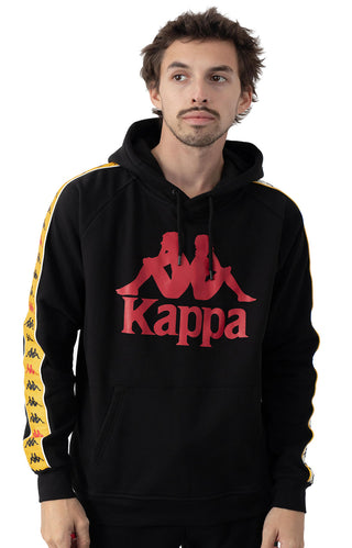Kappa Overhead Hoodie With Logo Taping In Black - Black