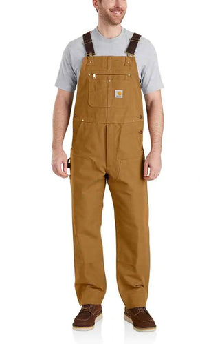 (102776) Relaxed Fit Duck Bib Overalls - Carhartt Brown