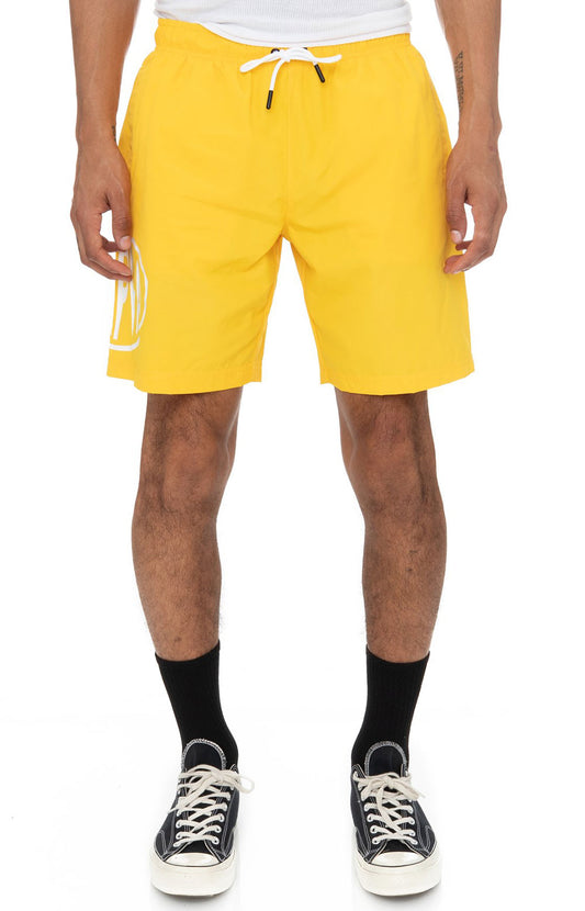 Authentic Pop Emay Shorts - Dark Yellow/White