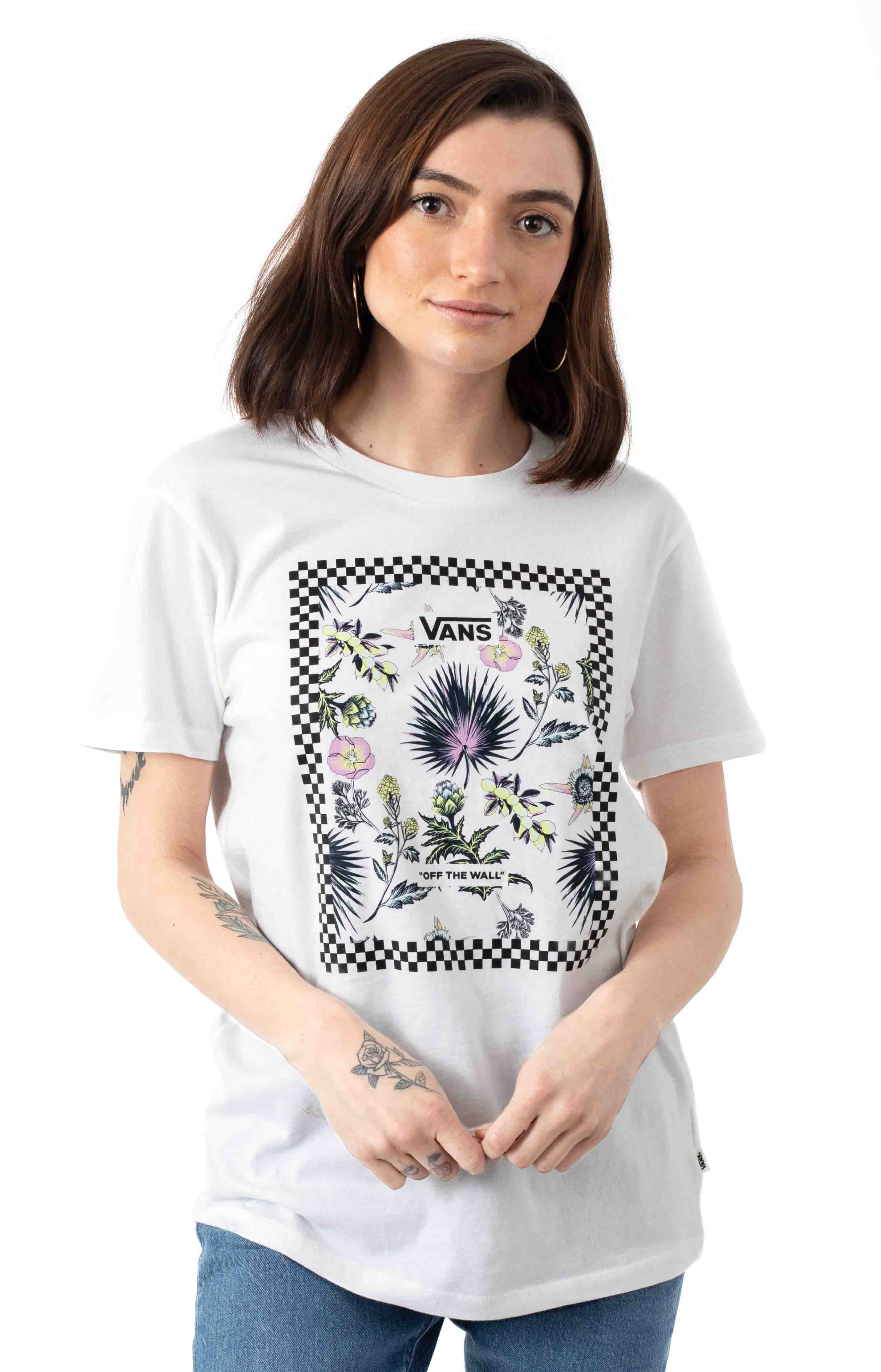 Border Floral T-Shirt - White