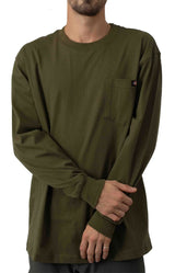 (WL450ML) Long Sleeve Heavyweight Crew Neck Shirt - Military Green