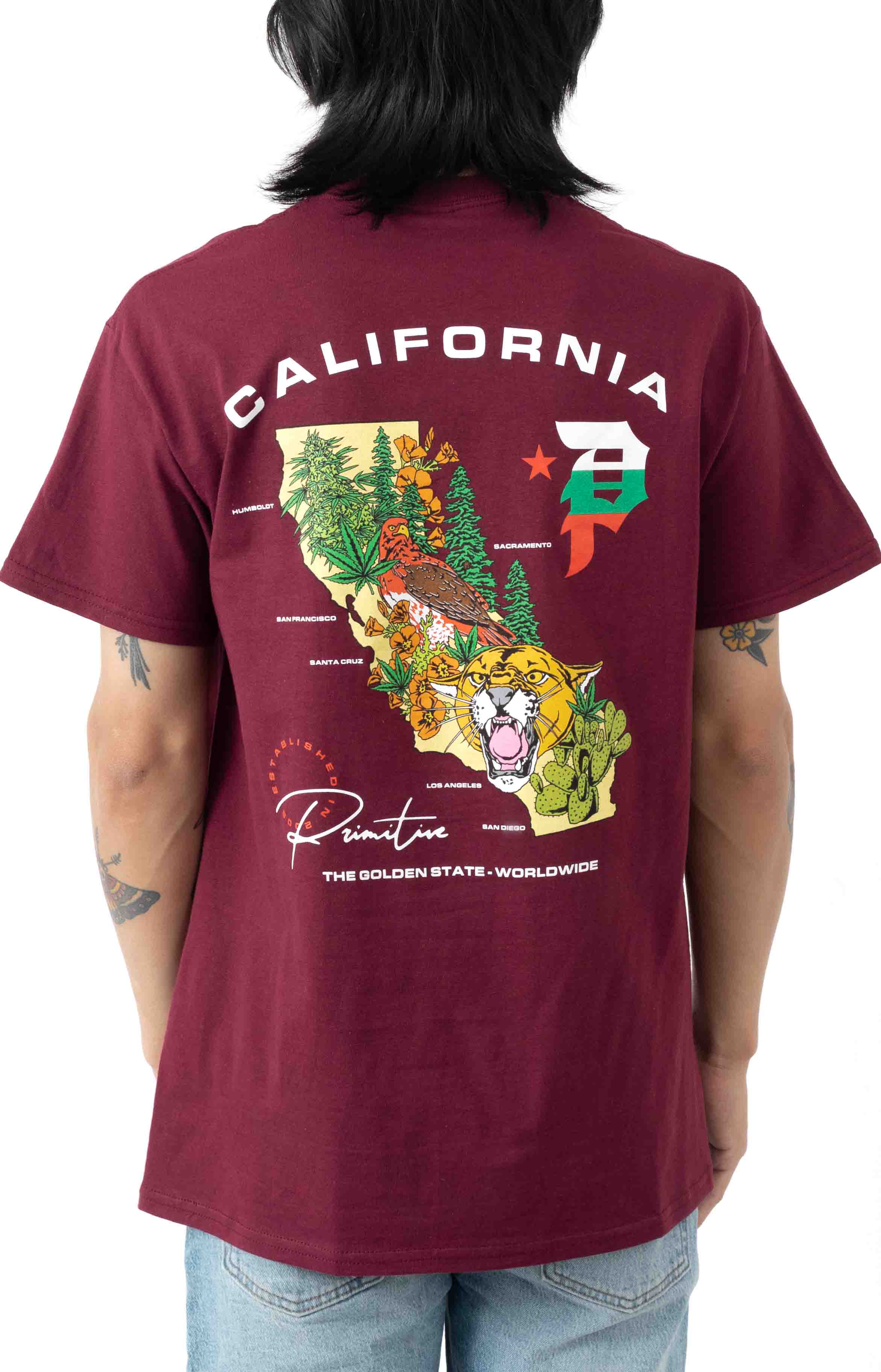 Golden State T-Shirt - Burgundy