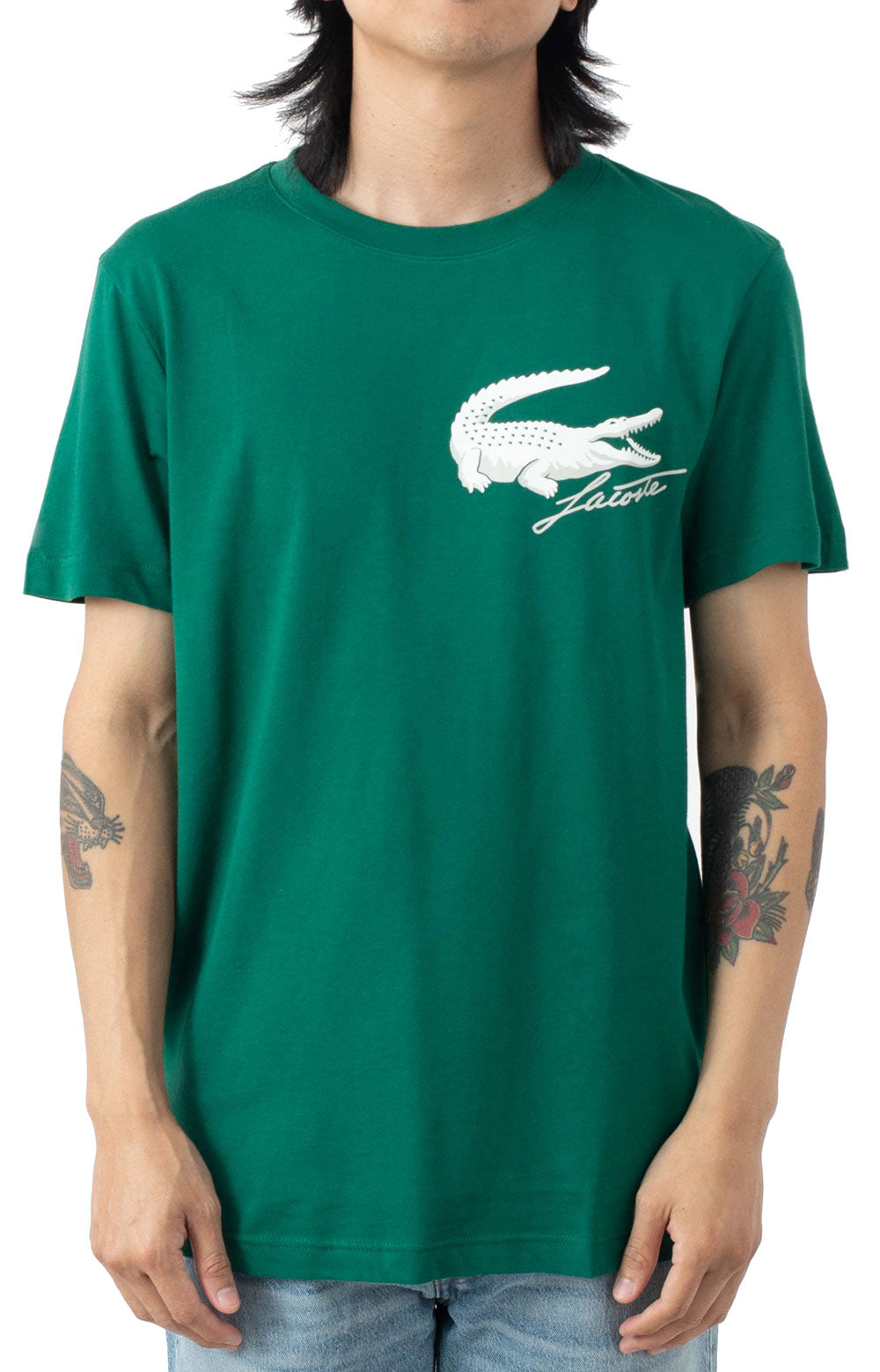 Lacoste Crocodile Print Logo T Shirt in Black for Men | Lyst