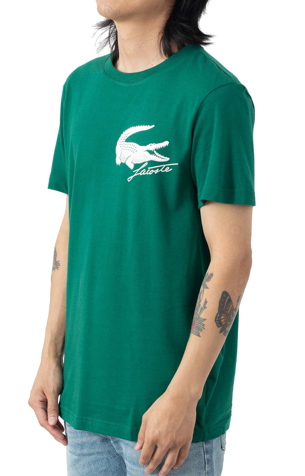 Lacoste Men's Crocodile Print Crew Neck Stretch Organic Cotton T-Shirt –  Sports Plaza NY
