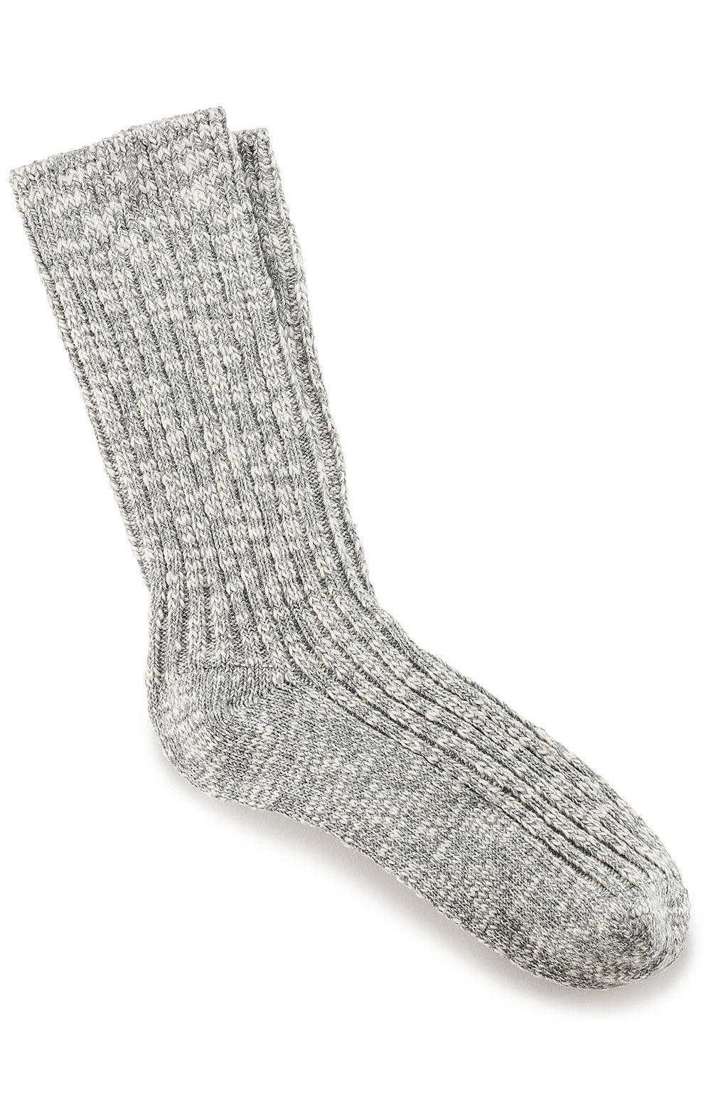Cotton Slub Socks - Gray White