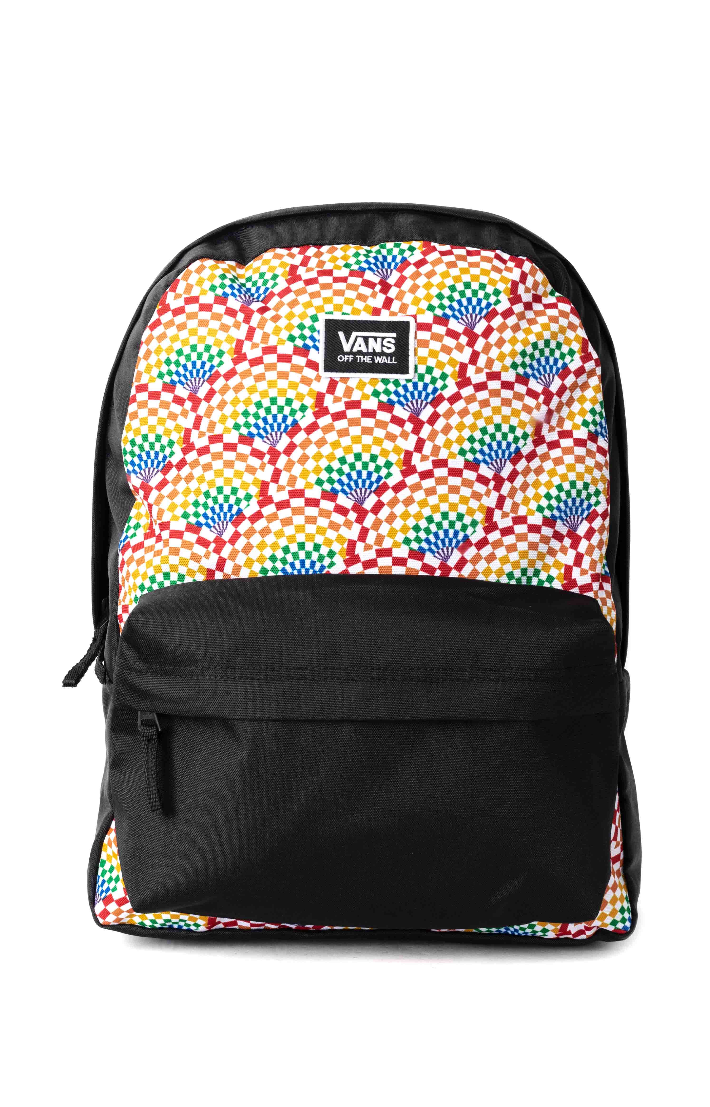 Rainbow checkered vans backpack best sale