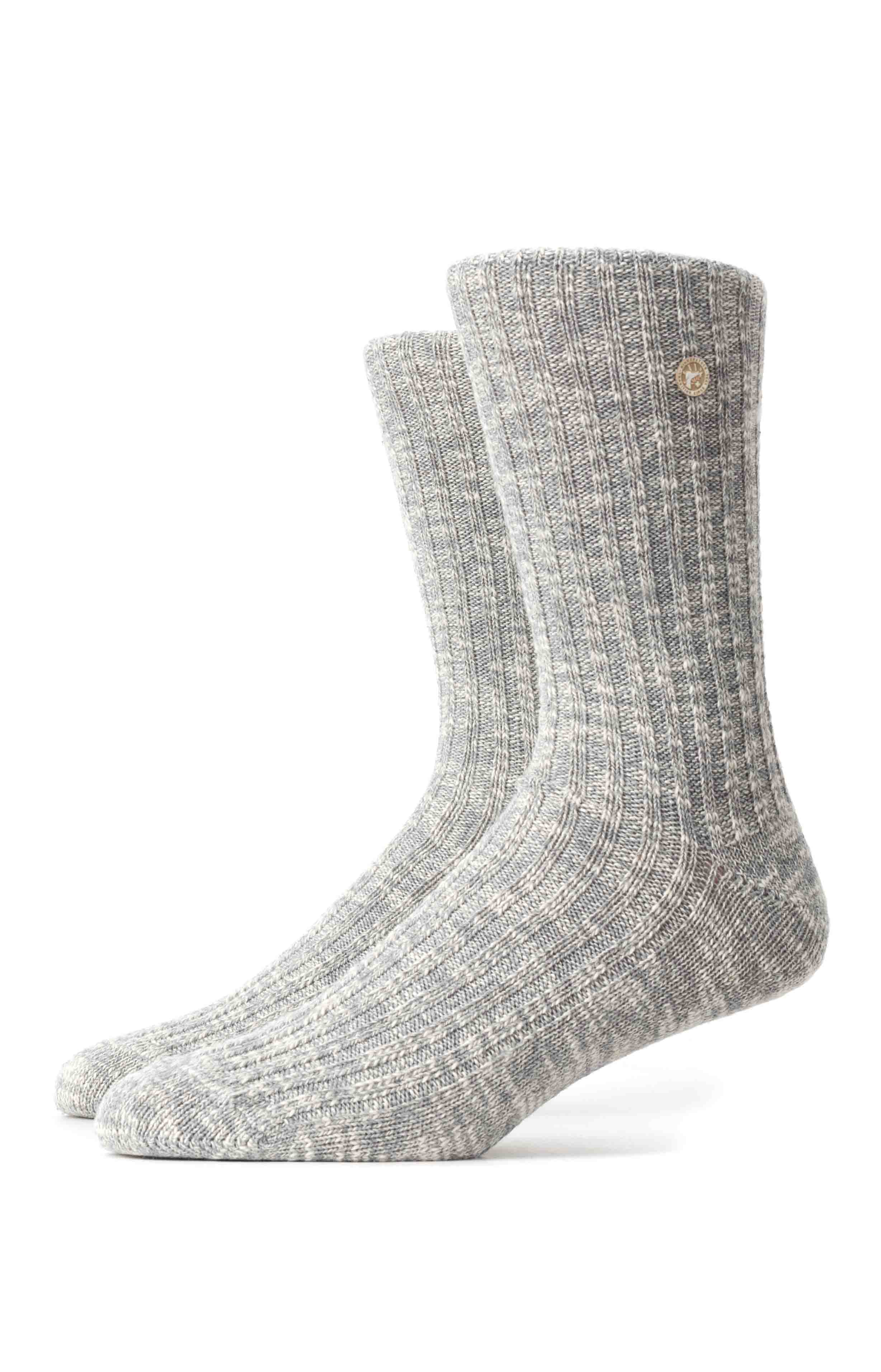 Cotton Slub Socks - Gray White