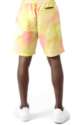 Tie-Dye Yellow Abstract Shorts