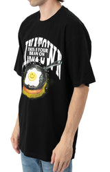 Smiley Brain On Fried T-Shirt - Black