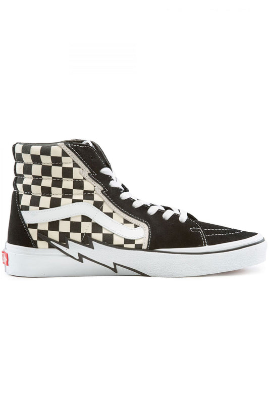 (JIVA04) Sk8-Hi Bolt Shoes - Black/White/Checkerboard