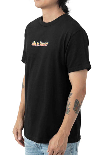 Flame Text Logo T-Shirt - Black
