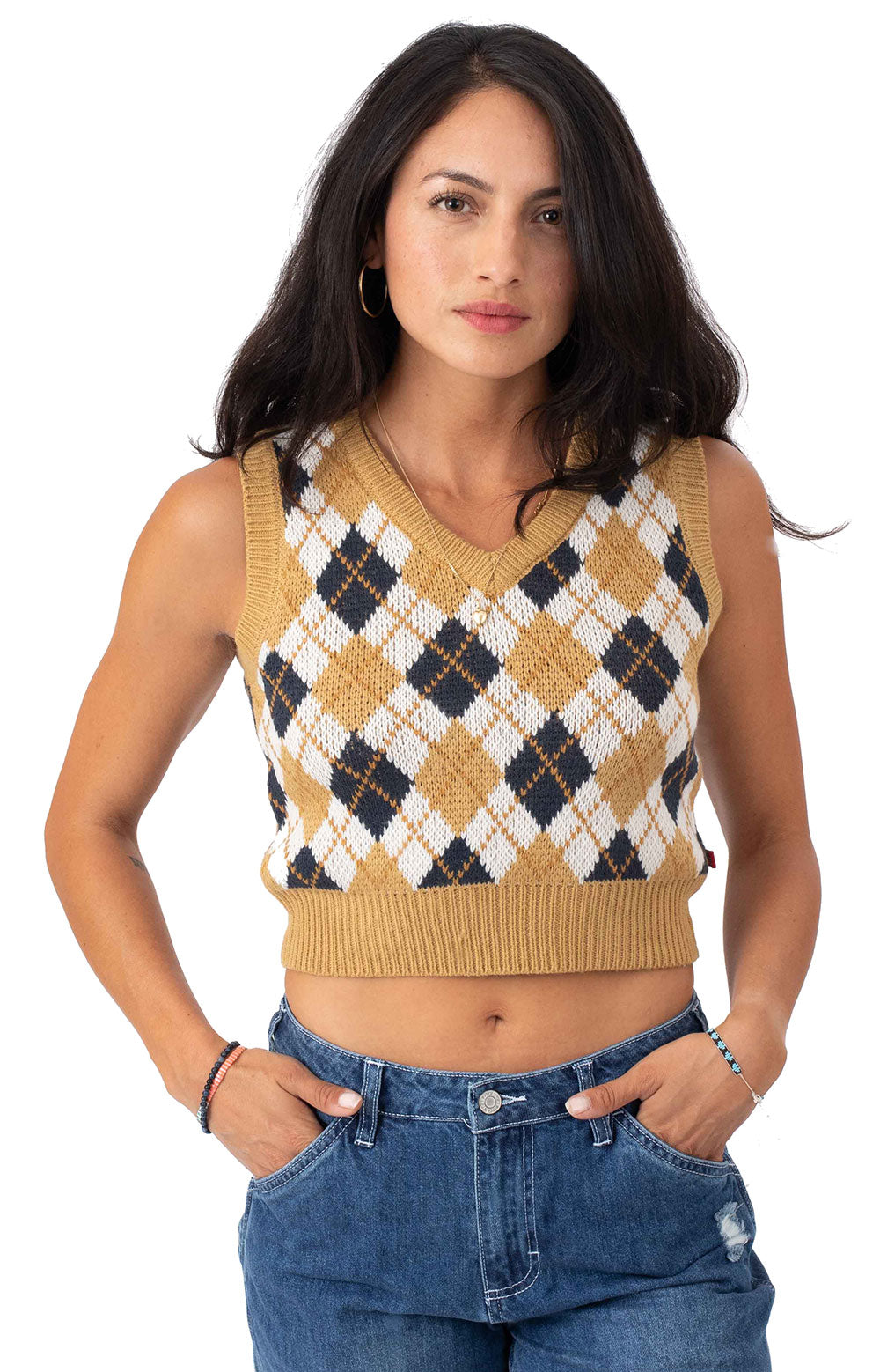 Womens argyle 2025 sweater vest