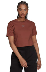 Adidas 2000 Luxe Rhinestone Cropped Tee - Earth Brown