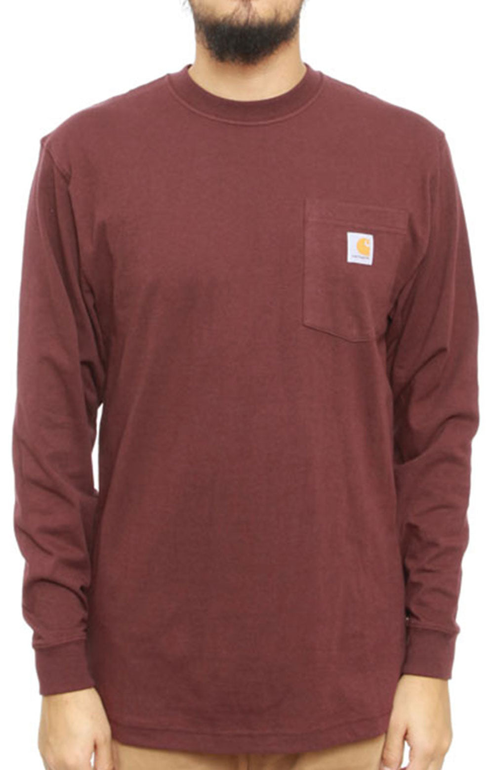 (K126) L/S Workwear Pocket Shirt - Port