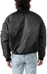 Rothco MA-1 Reversible Flight Jacket with Custom Patches - Black