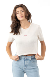 Vans Women's Oatmeal Heather Flying V Crop Sport Tee