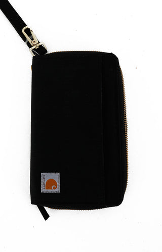 Carhartt Men's Nylon Duck Crossbody Wallet, Black