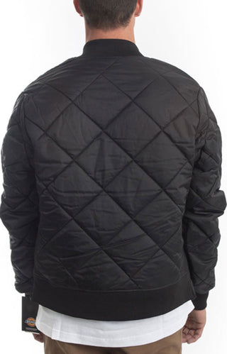 (61242BK) Diamond Quilted Nylon Jacket - Black