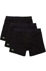 (6H3405-51) Lettered Waist Long Cotton Boxer Brief 3-Pack - Black