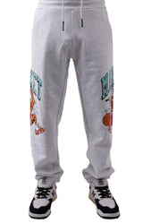 Dunking Cat Graphic Sweatpants - Ash