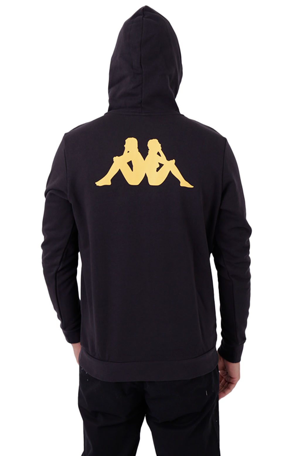 Kappa hoodie black and 2024 yellow