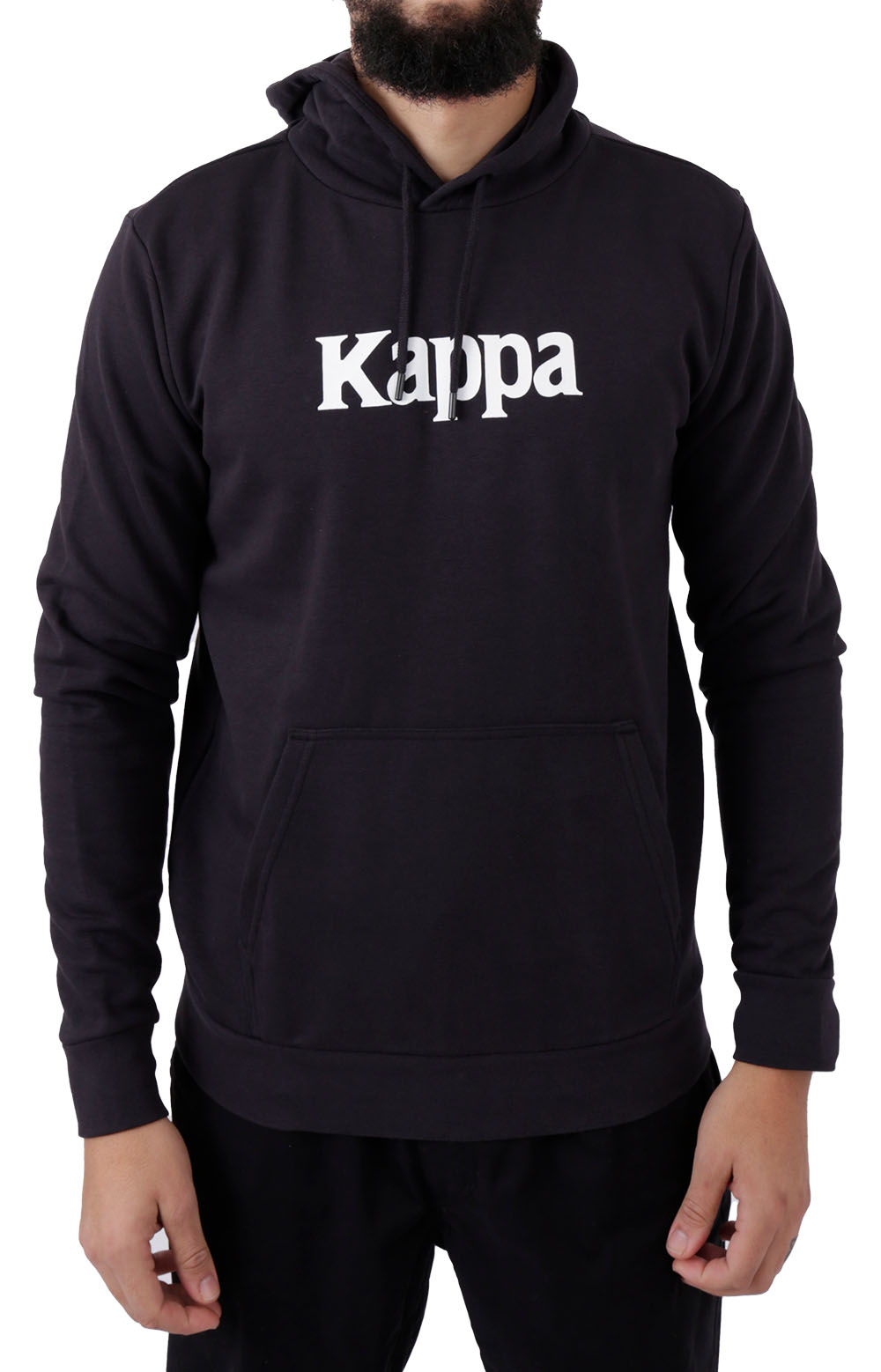 Black and discount yellow kappa hoodie