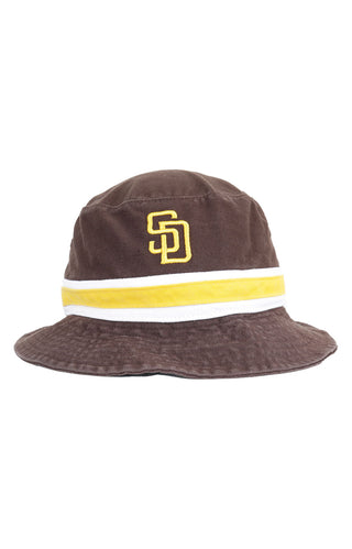 SD Padres Striped Bucket Hat - Brown